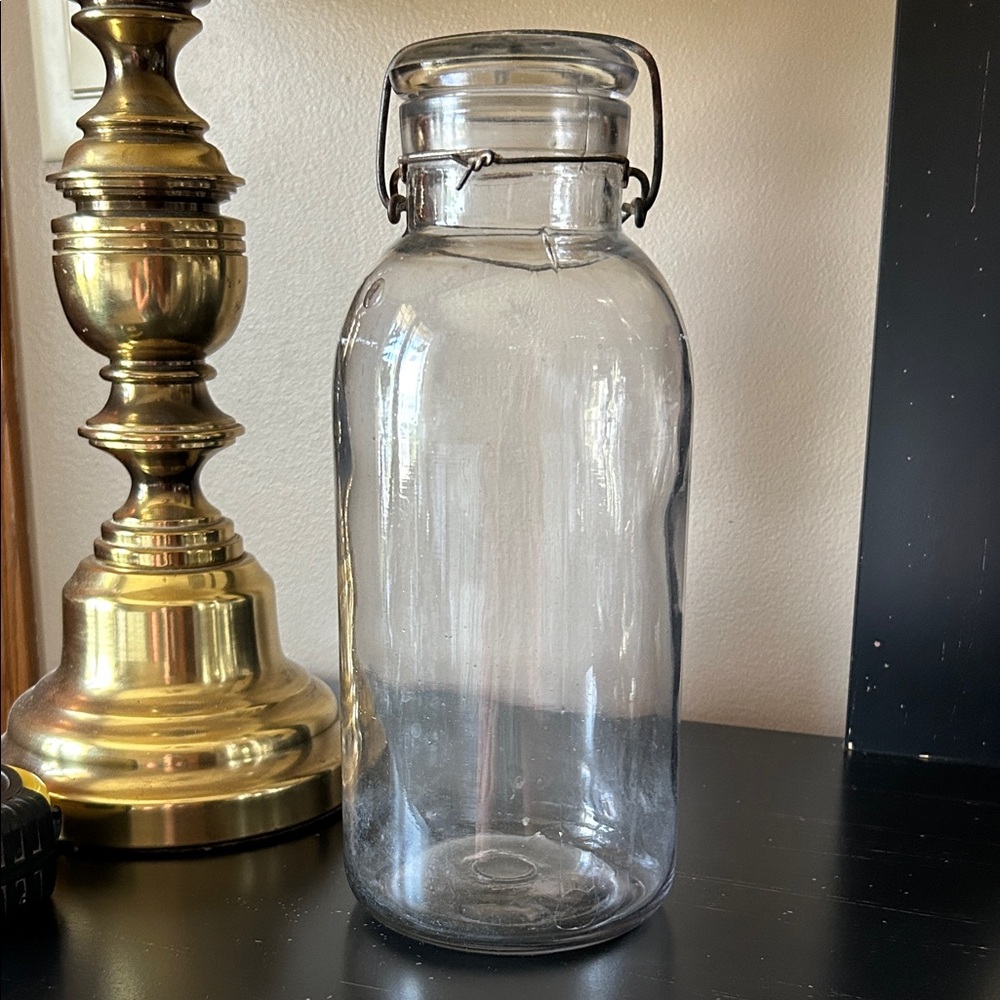 Clear Glass Bottle with Metal Clasp